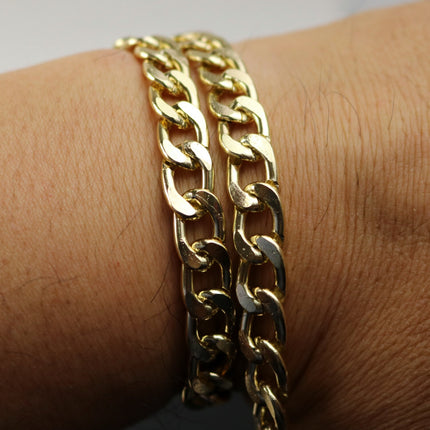 1/3/10/30/50 feet NK Aluminum Chain Facet Curb Chain - TARNISH Resistant Anti Tarnished Gold Finished  - 13x9mm 2.7mm thickness - A055