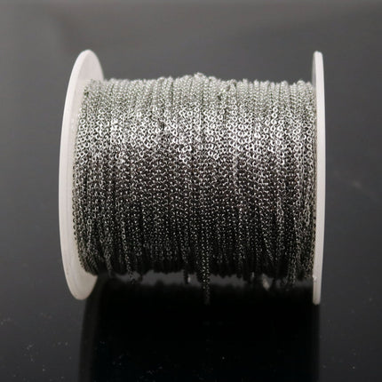 30 Ft Stainless Steel chain bulk - 0.8mm MICRO Flat Solder Sturdy Chain - with FREE Micro Jumpring (100pcs)