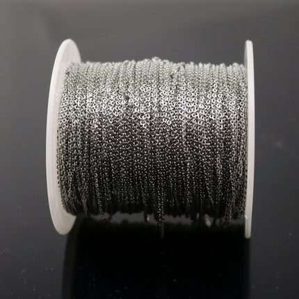 100 Ft Stainless Steel chain bulk - 0.8mm MICRO Flat Solder Sturdy Chain - with FREE Micro Jumpring (100pcs)