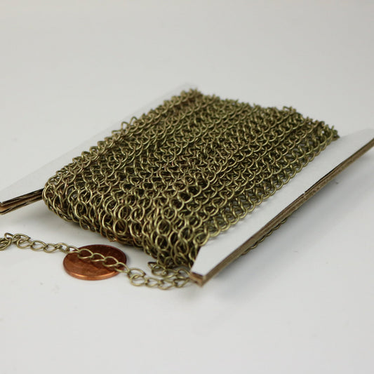 Sample 3 ft Antique Brass Bronze Solder Curb Chain LARGE EXTENDER Chain - 5.9x4.6mm - 5946CU
