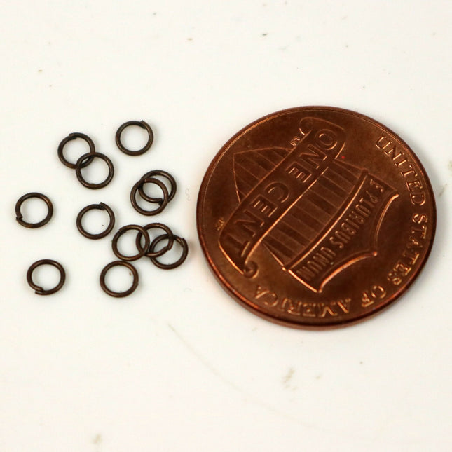3mm THIN Jump Rings, 200 Antique Copper Jump Rings Jumprings Open 3x0.4mm 26 Gauge 26G Link Connector Jump Rings - ship from - 4x3mm