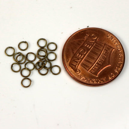 3mm THIN Jump Rings, 200 Antique Brass Jump Rings Jumprings Open 3x0.4mm 26 Gauge 26G Link Connector Jump Rings - ship from - 4x3mm