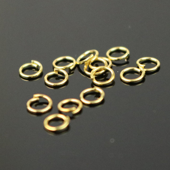 3mm THIN Jump Rings, 200 Gold Plated Jump Rings Jumprings Open 3x0.4mm 26 Gauge 26G Link Connector Jump Rings - ship from - 4x3mm