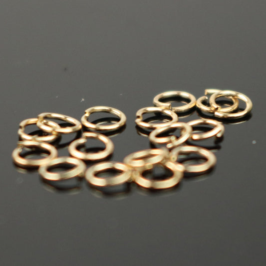 3mm THIN Jump Rings, 200 Pinky Gold (Champagne Gold Plated) Jumprings Open 3x0.4mm 26 Gauge 26G Connector - 4x3mm