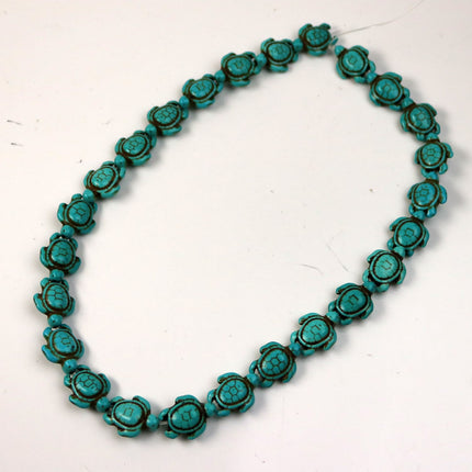 25 pcs Turtle Beads Howlite Turquoise Turtle Pendant - 15x19mm 7mm thickness