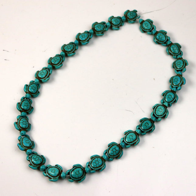 25 pcs Turtle Beads Howlite Turquoise Turtle Pendant - 15x19mm 7mm thickness
