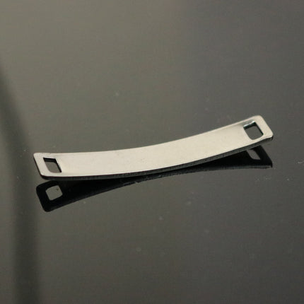 5 pcs Stainless Steel Bracelet Tags Stamping Link Blanks - about 7x38.5mm Rectangle Blank Message Metal Bar