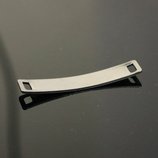5 pcs Stainless Steel Bracelet Tags Stamping Link Blanks - about 7x38.5mm Rectangle Blank Message Metal Bar