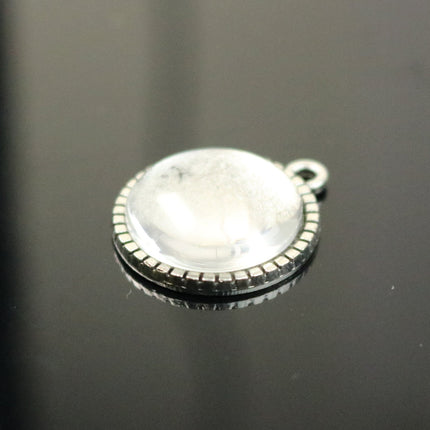 12 Zodiac Sign Pendant BEZELS with GLASS Magnifying Domes Cabochon - 5 sets 10 pcs  - 16mm 5/8 inch Antique Silver Bezel and Circle Domed