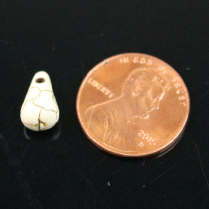 100pcs Howlite Turquoise IVORY Teardrop Briolette Drop Beads - 11x6mm