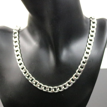 Stainless Steel Ready to Wear Chunky Cuban Curb Chain - 22 inch (55 cm) - 7.6mm width 2.0mm thickness Chunky Premade Chain