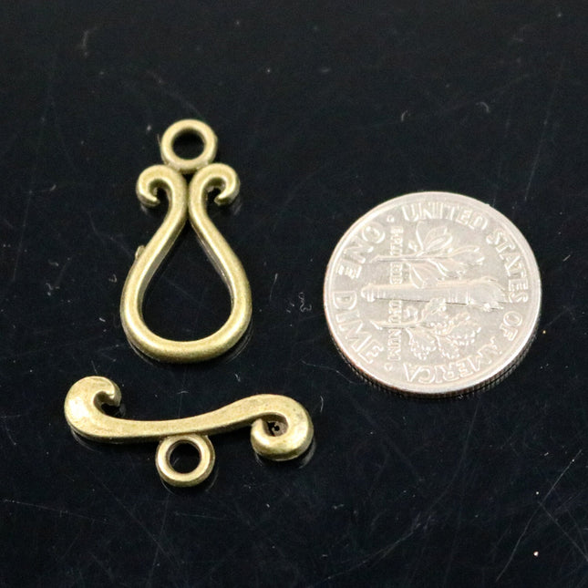 25 sets Baroque Style Toggle - Antique Brass Baroque Sturdy Toggle Clasps Necklace Clasp