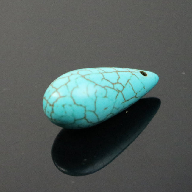 20pcs Howlite Turquoise Teardrop Briolette Drop - 11x26mm