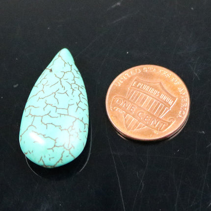 10 pcs of Howlite Turquoise Teardrop Allow Head  beads - 30x16mm 7.5mm thickness