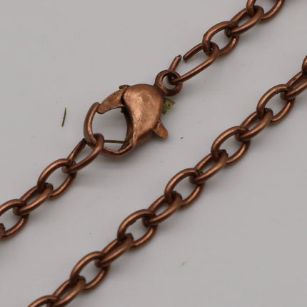 5 pcs of Ready to wear Chunky Cable Chain Necklace 60cm (about 24inch) - Antique Copper 5x3.5mm 0.9mm Cable Chain Necklace w/ Lobster Clasp