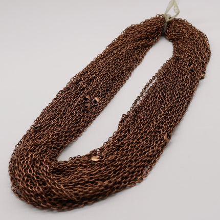 5 pcs of Ready to wear Chunky Cable Chain Necklace 60cm (about 24inch) - Antique Copper 5x3.5mm 0.9mm Cable Chain Necklace w/ Lobster Clasp