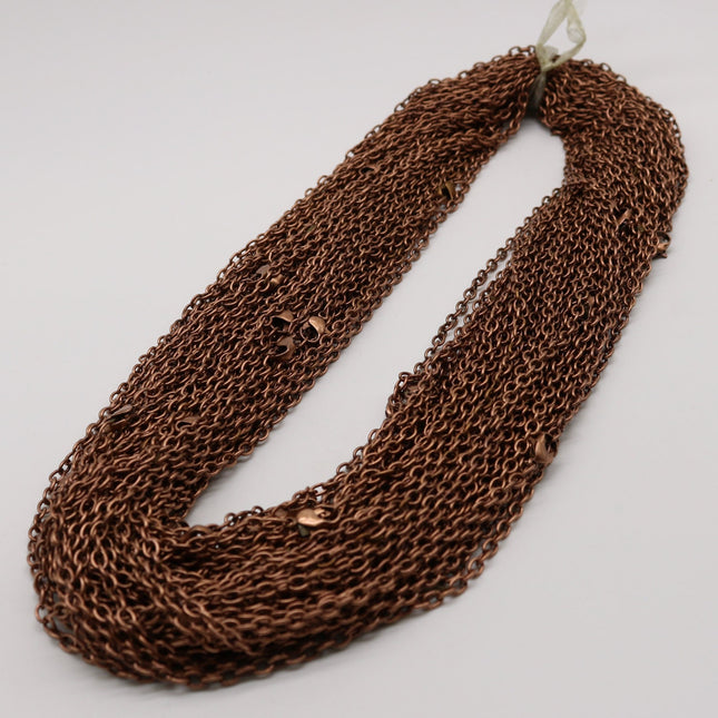 50 pcs of Ready to wear Chunky Cable Chain Necklace 60cm (about 24inch) - Antique Copper 5x3.5mm 0.9mm Cable Chain Necklace w/ Lobster Clasp