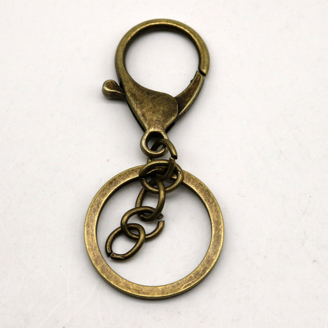 NEW New 5 pcs of Antique Brass HIGH Quality Premade Key Chain Keyring Key Fob  - 65x30mm 2.5 inch Long