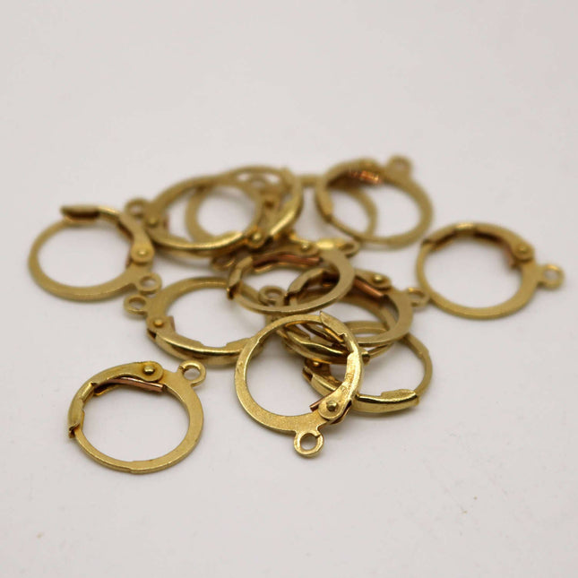 New 30 raw BRASS ROUND Leverback Earrings earwire - 12x9mm Brass Earring Lever Back  - ELR9
