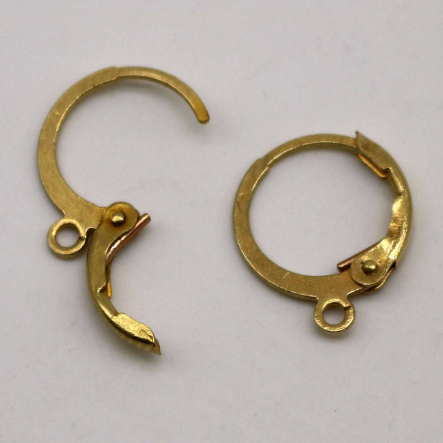 New 30 raw BRASS ROUND Leverback Earrings earwire - 12x9mm Brass Earring Lever Back  - ELR9
