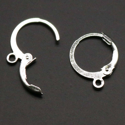 New 30 Sterling Silver Plated ROUND Leverback Earrings earwire - 12x9mm Brass Earring Lever Back  - ELR9