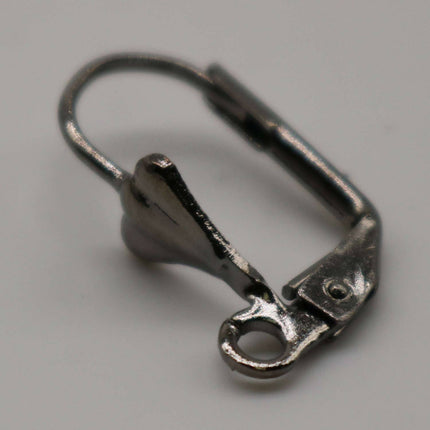 NEW 50 Gunmetal SHELL Up Leverback Earrings earwire - 19x14mm Brass Earring Lever Back - ELL14