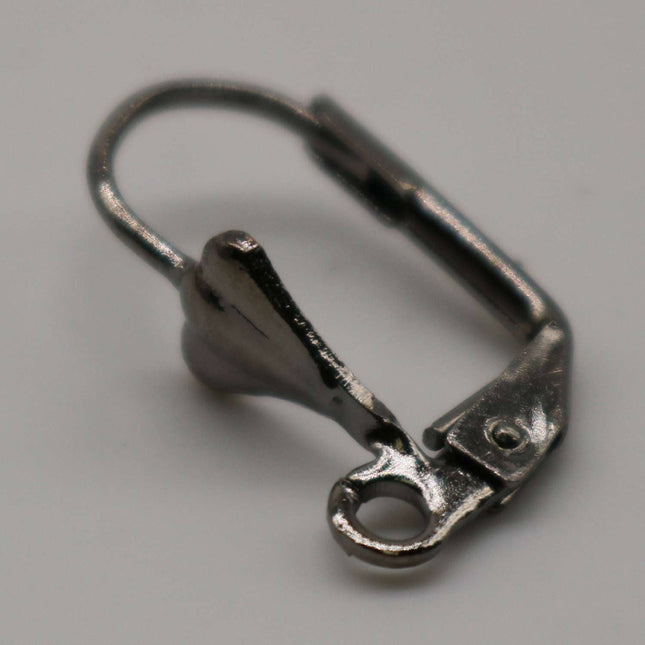 NEW 50 Gunmetal SHELL Up Leverback Earrings earwire - 19x14mm Brass Earring Lever Back - ELL14