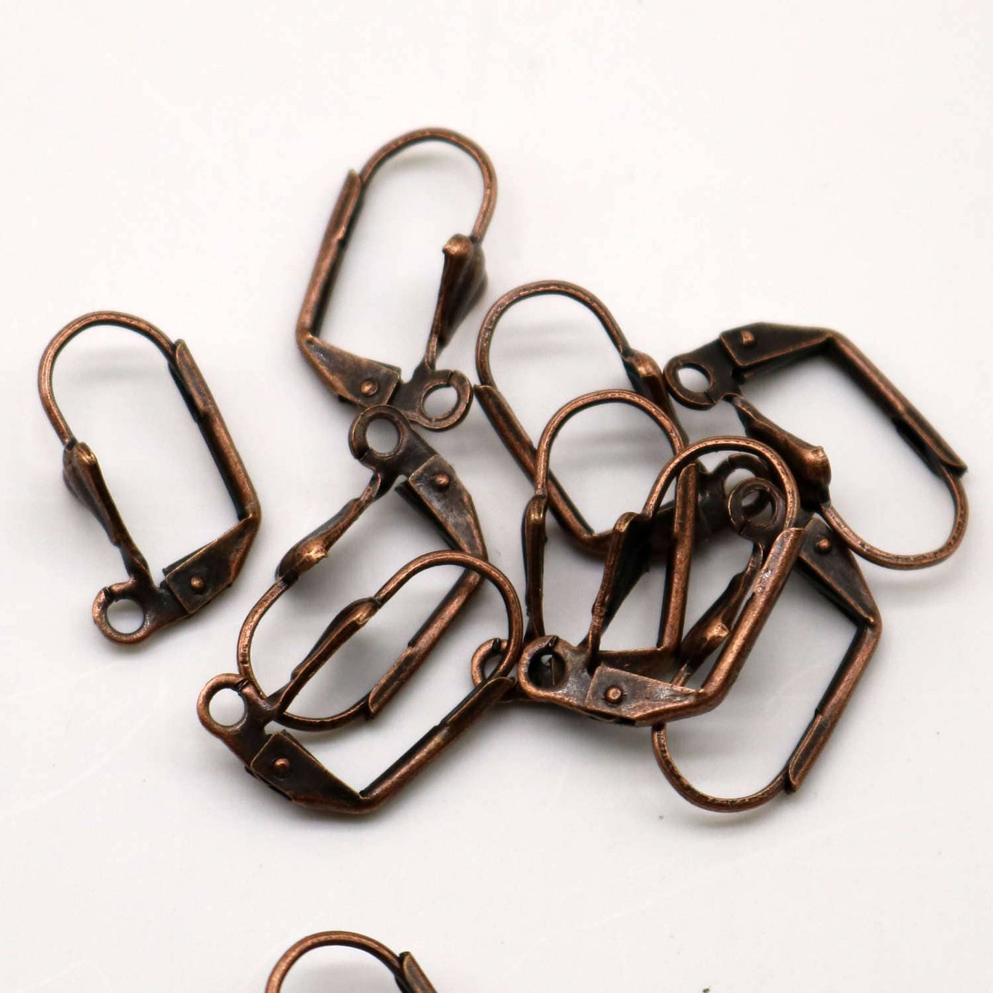 NEW 50 Antique Copper SHELL Up Leverback Earrings earwire - 19x14mm Brass Earring Lever Back - ELL14