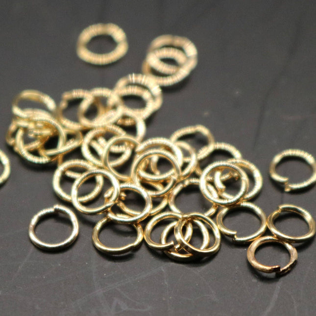 200 pcs of 4mm Thick Jump Rings - Pinky Gold (Champagne Gold) Jumpring 4x0.6mm 22 Gauge 22G Bulk Jumprings Open - 6X4mm