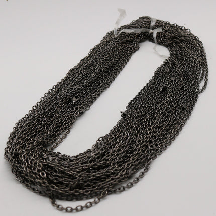 5 pcs of Ready to wear Chunky Cable Chain Necklace 60cm (about 24inch) - Gunmetal  5x3.5mm 0.9mm Cable Chain Necklace w/ Lobster Clasp