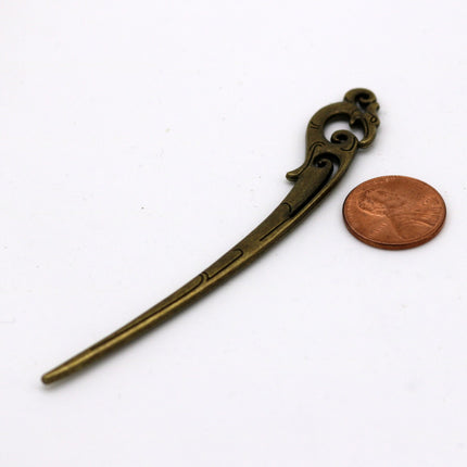 5 pcs of Alloy Bookmark with Loop - 93mmx15mm Antique Brass
