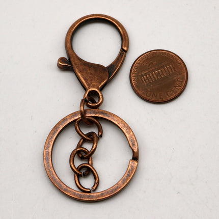 NEW New 5 pcs of Antique Copper HIGH Quality Premade Key Chain Key Fob  - 65x30mm 2.5 inch Long