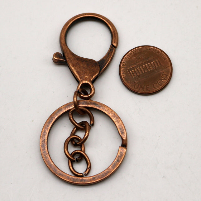 NEW New 5 pcs of Antique Copper HIGH Quality Premade Key Chain Key Fob  - 65x30mm 2.5 inch Long