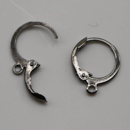 NEW 30 Gunmetal ROUND Leverback Earrings earwire - 12x9mm Brass Earring Lever Back  - ELR9