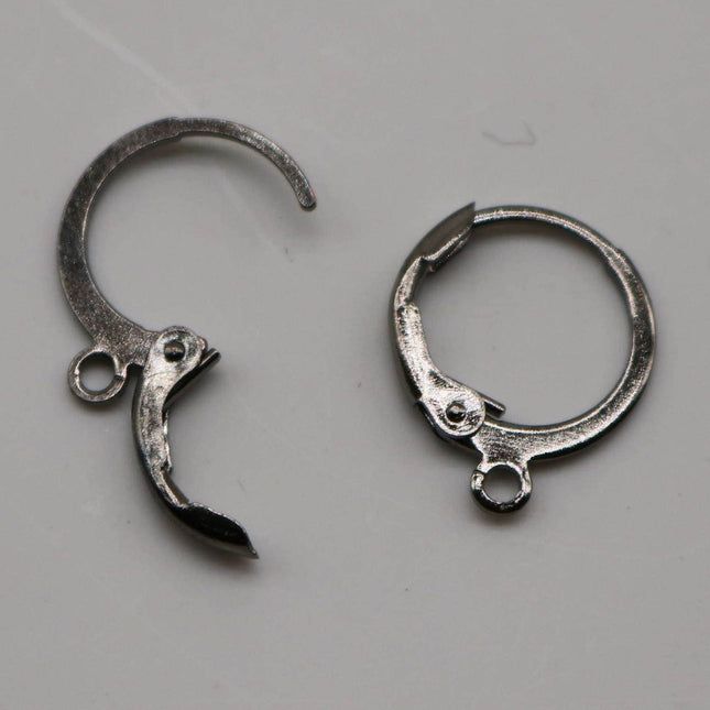 NEW 30 Gunmetal ROUND Leverback Earrings earwire - 12x9mm Brass Earring Lever Back  - ELR9