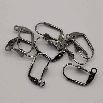 NEW 50 Gunmetal SHELL Up Leverback Earrings earwire - 19x14mm Brass Earring Lever Back - ELL14
