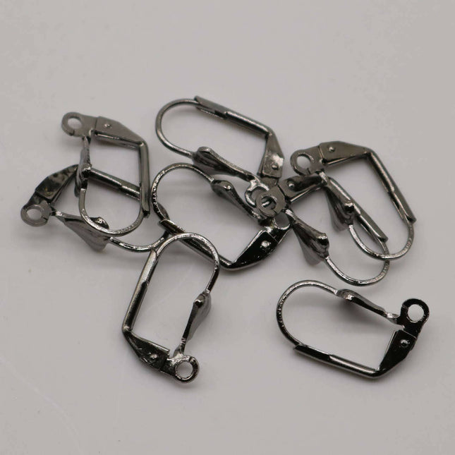 NEW 50 Gunmetal SHELL Up Leverback Earrings earwire - 19x14mm Brass Earring Lever Back - ELL14