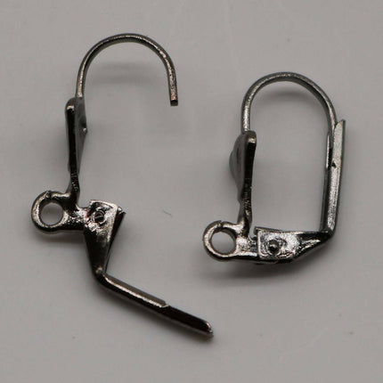 NEW 50 Gunmetal SHELL Up Leverback Earrings earwire - 19x14mm Brass Earring Lever Back - ELL14