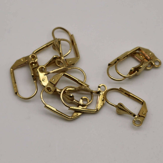 NEW 50 Raw Brass SHELL Up Leverback Earrings earwire - 19x14mm Brass Earring Lever Back - ELL14