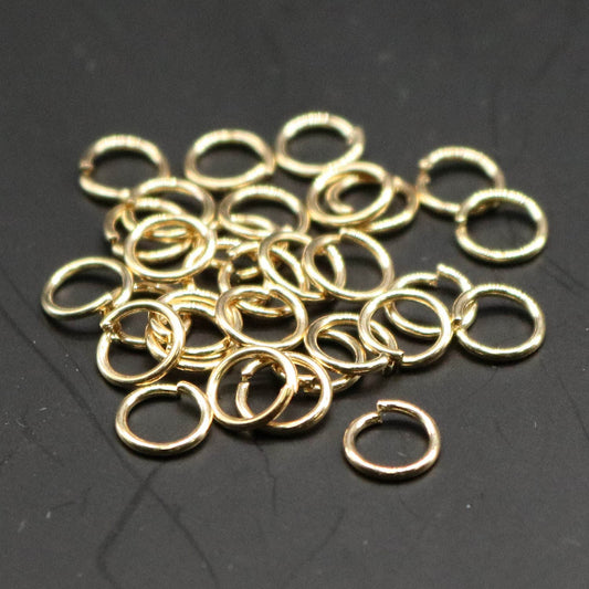 200 pcs of 6mm Thick Jump Rings - Pinky Gold (Champagne Gold) Jumpring 6x0.8mm 20 Gauge 20G Bulk Jumprings Open  - 8x6mm