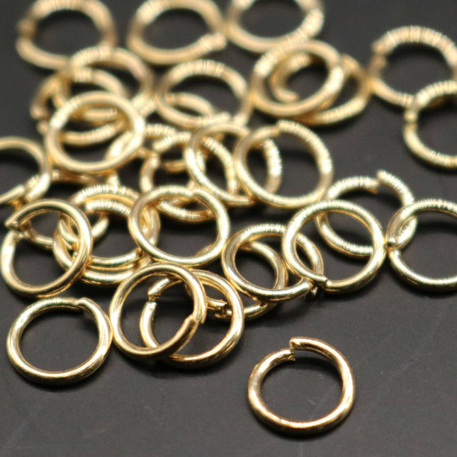 200 pcs of 6mm Thick Jump Rings - Pinky Gold (Champagne Gold) Jumpring 6x0.8mm 20 Gauge 20G Bulk Jumprings Open  - 8x6mm