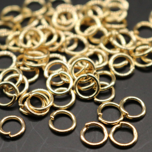 200 pcs of 5mm Thick Jump Rings - Pinky Gold (Champagne Gold) Jumpring 5x0.8mm 20 Gauge 20G Bulk Jumprings Open 8x5mm