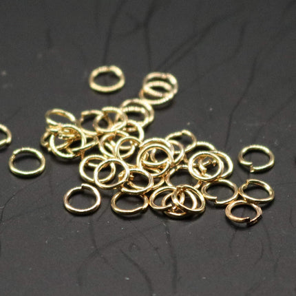 200 pcs of 4mm Thick Jump Rings - Pinky Gold (Champagne Gold) Jumpring 4x0.6mm 22 Gauge 22G Bulk Jumprings Open - 6X4mm