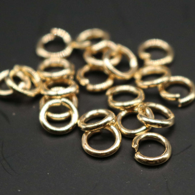 100 pcs of 6mm Thick Jump Rings - Pinky Gold (Champagne Gold) Jumpring 6x1.2mm 16 Gauge 16G Bulk Jumprings Open O Ring JR1206