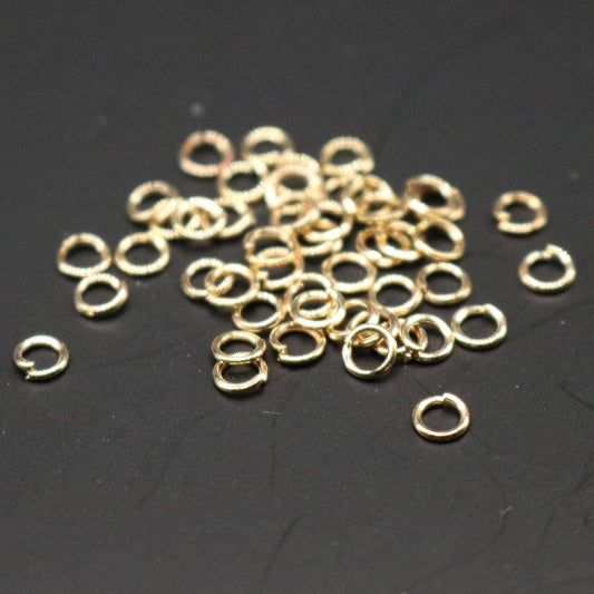 200 pcs of 3mm Thick Jump Rings - Champagne Gold Plated Jumpring 3x0.5mm 24 Gauge 24G Bulk Jumprings Open O Ring 5x3mm