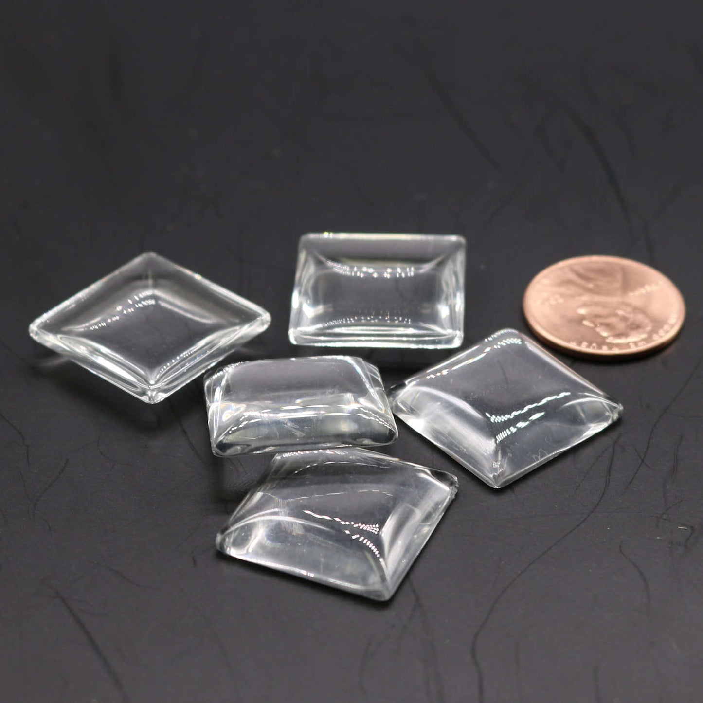 SQUARE Bezel with 20mmX20mm GLASS Magnifying Domes Cabochon - 5 sets 10 pcs  - 42mmx33mm Antique Silver - KB08 - We are USA Seller