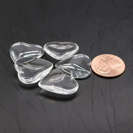 KEY Bezel with 20mm HEART GLASs Magnifying Domes Cabochon - 5 sets 10 pcs  - 69mmx24mm Antique Brass - KB11