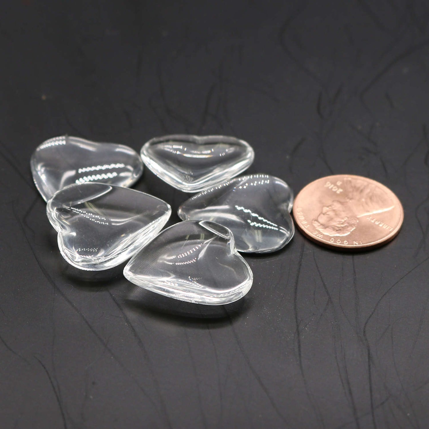 HEART Bezel with 20mm HEART GLASs Magnifying Domes Cabochon - 5 sets 10 pcs  - 33mmx24mm Antique Silver - KB12 We are USA Seller