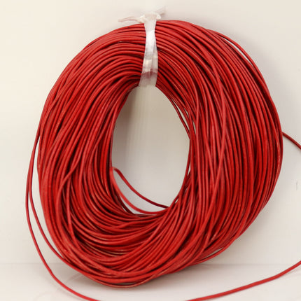 5 feet Red Leather Cord - 2mm Genuine Leather Round Cord