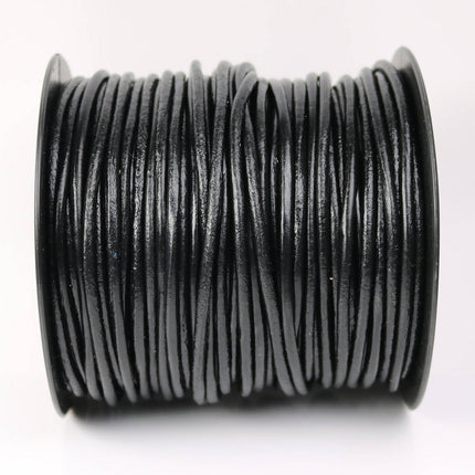 Wholesale Lot 30 feet Black Leather Cord - 3mm Genuine Leather Round Cord